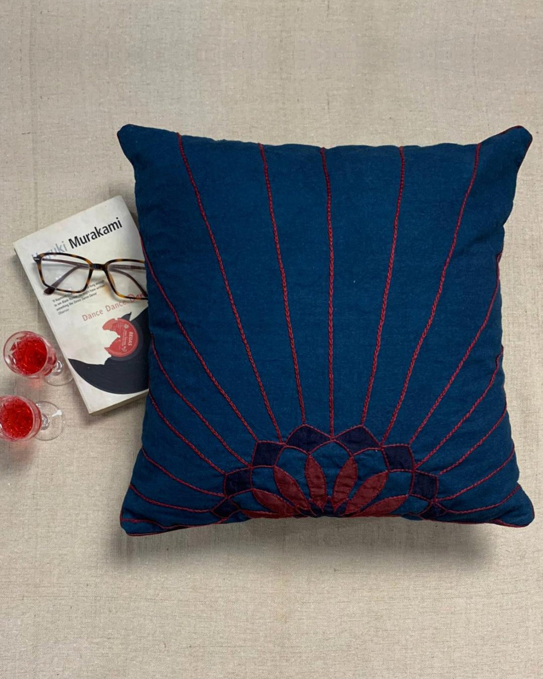 Hand Applique Cotton Cushion /A91 - Our Better Planet