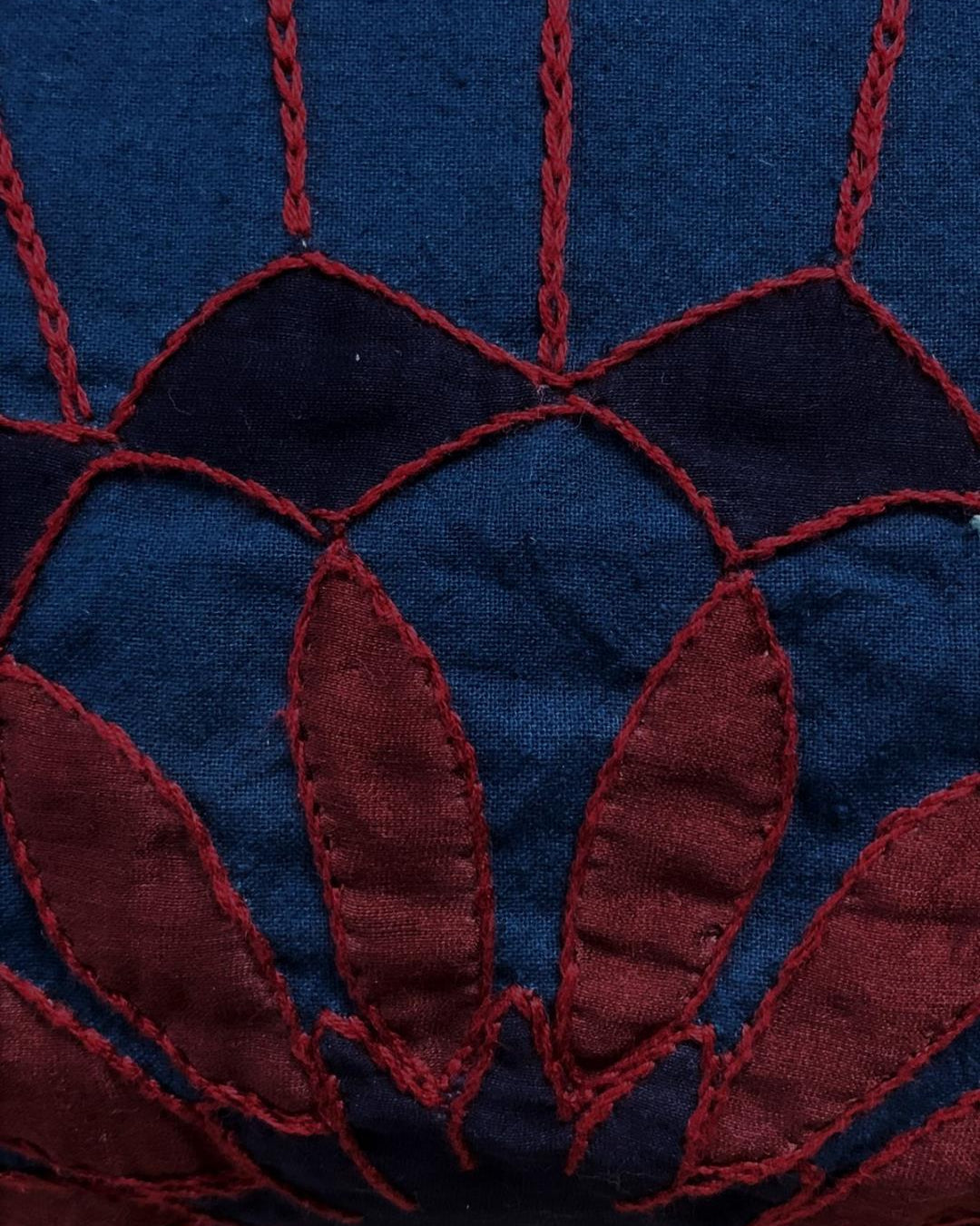 Hand Applique Cotton Cushion /A91 - Our Better Planet