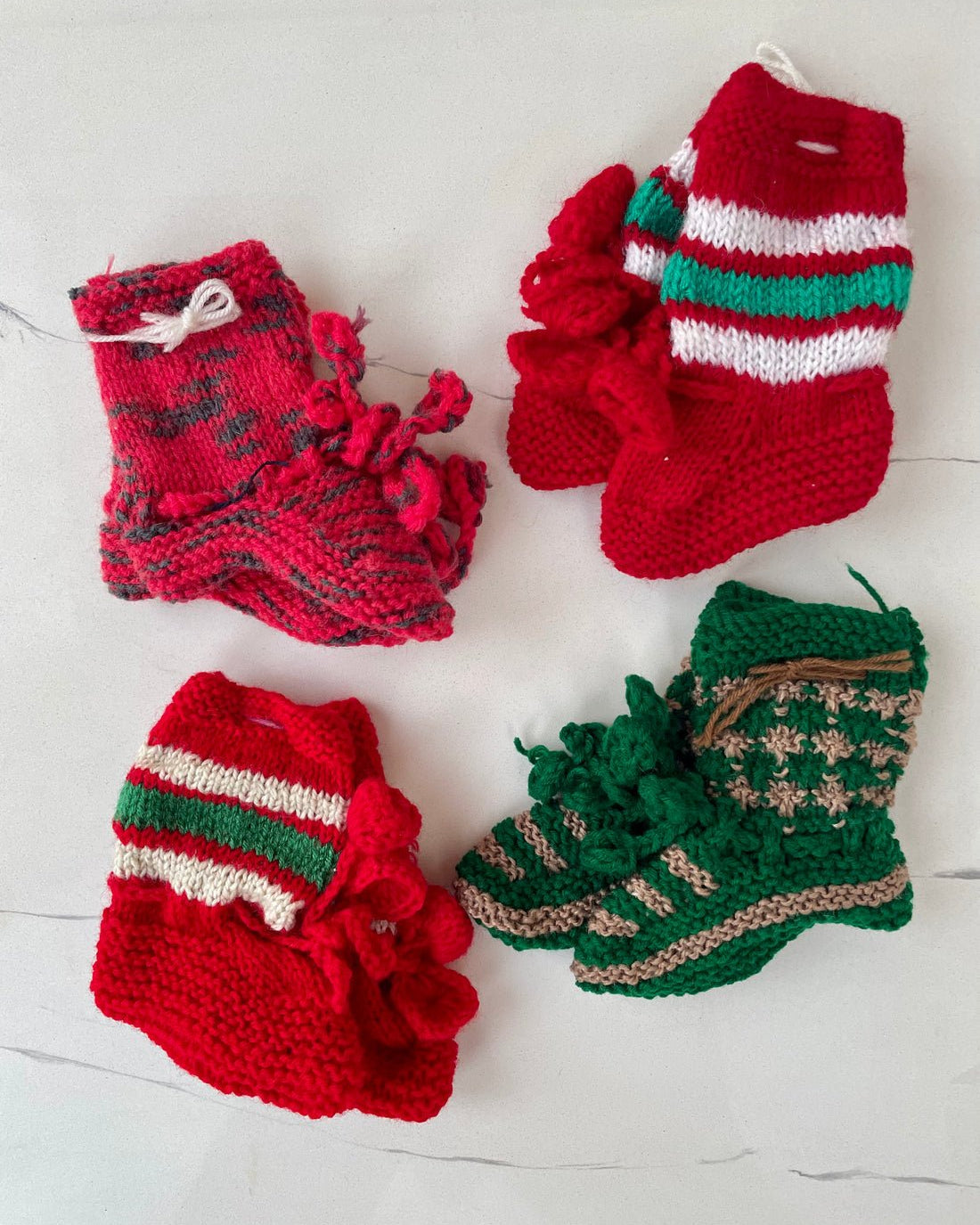 Hand Knitted Baby Socks for Christmas Decor - Our Better Planet