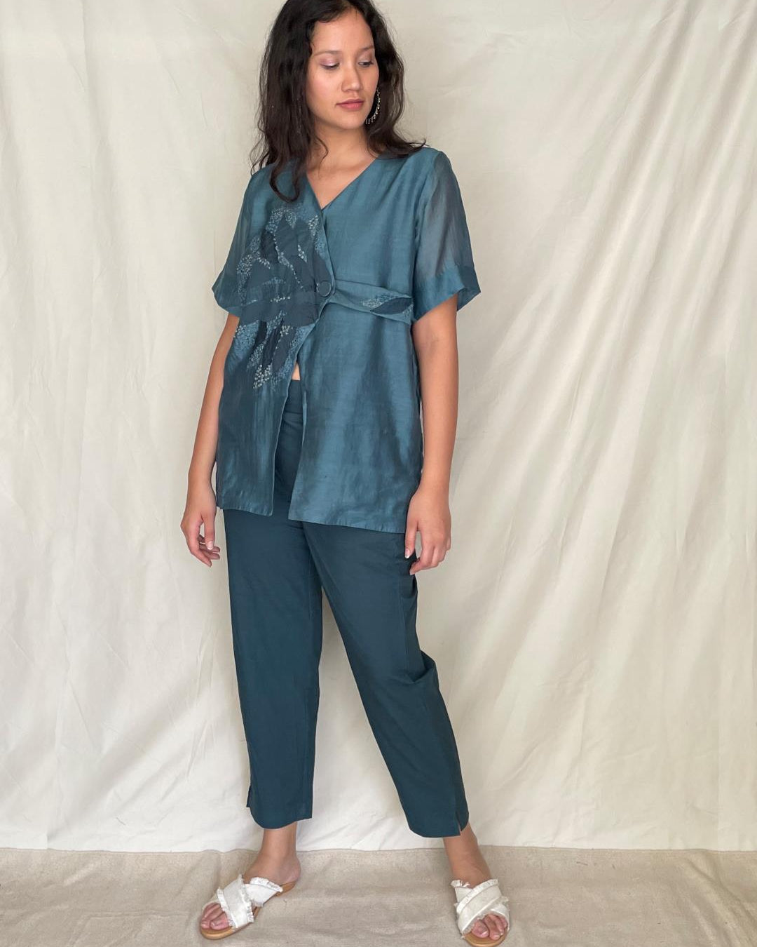 Handcrafted Cotton Top With Pants - Yulia Set - Our Better Planet