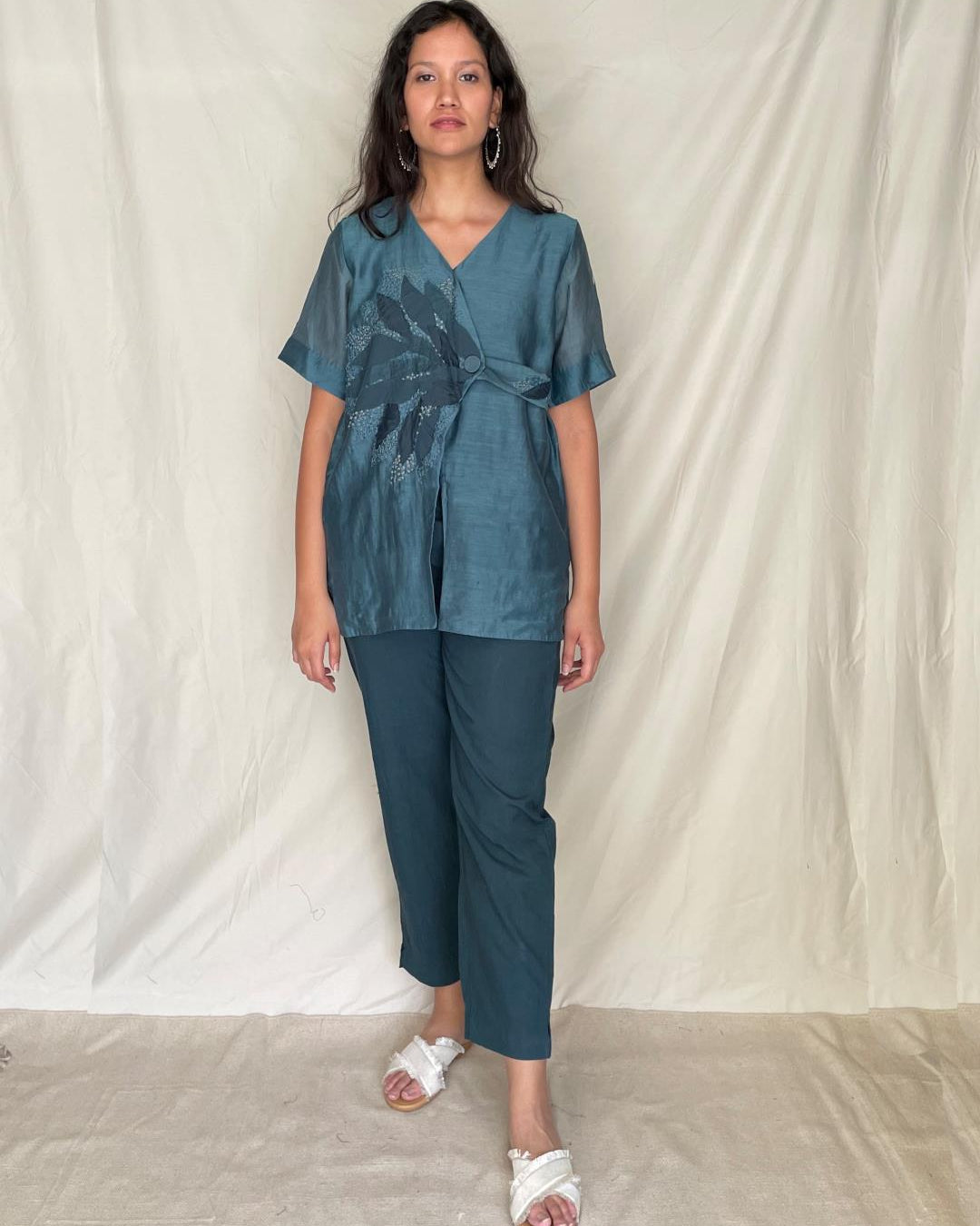 Handcrafted Cotton Top With Pants - Yulia Set - Our Better Planet