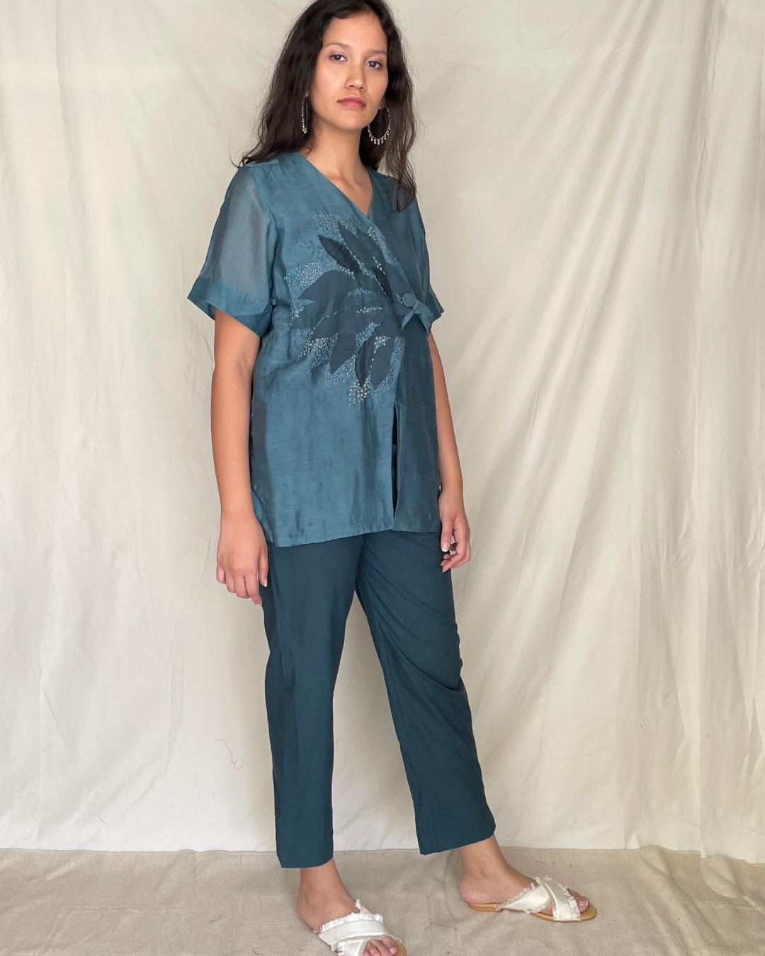 Handcrafted Cotton Top With Pants - Yulia Set - Our Better Planet