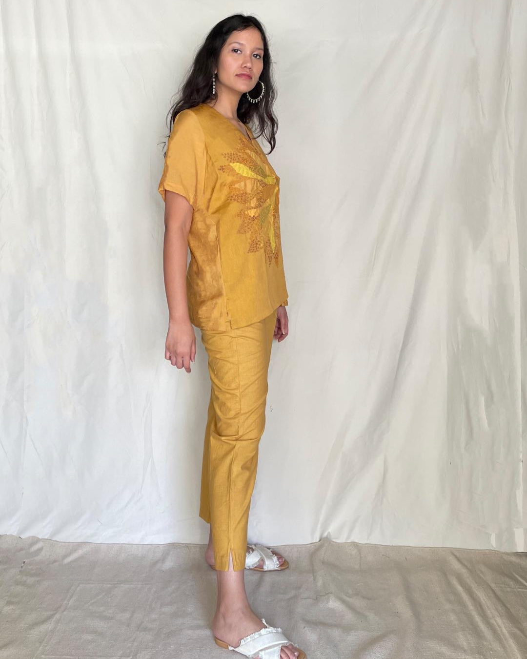 Handcrafted Cotton Top With Pants - Yulia Set - Our Better Planet