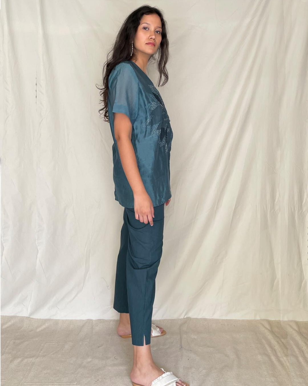 Handcrafted Cotton Top With Pants - Yulia Set - Our Better Planet