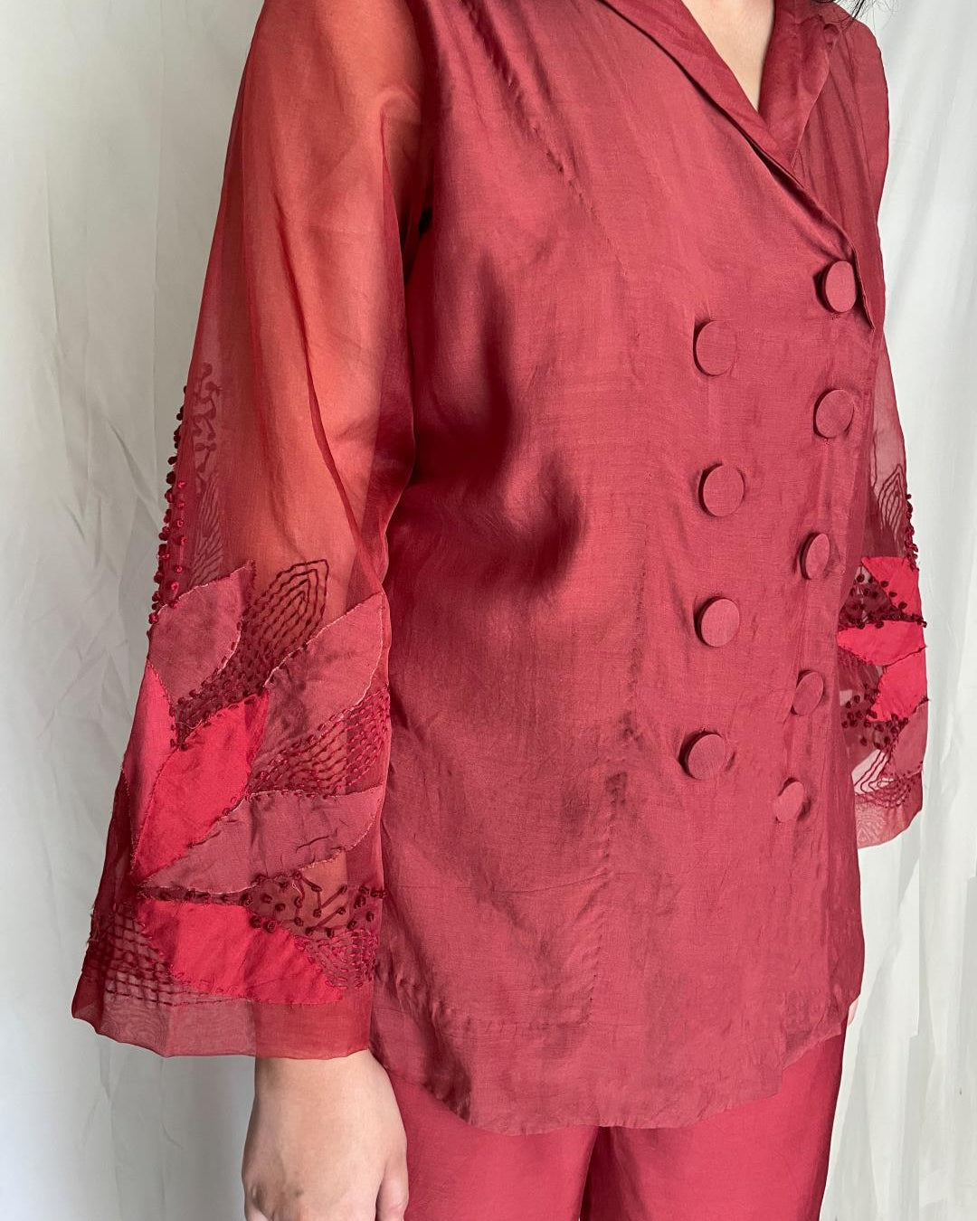 Handcrafted Double Breasted Shirt With Pants Sasha - Our Better Planet