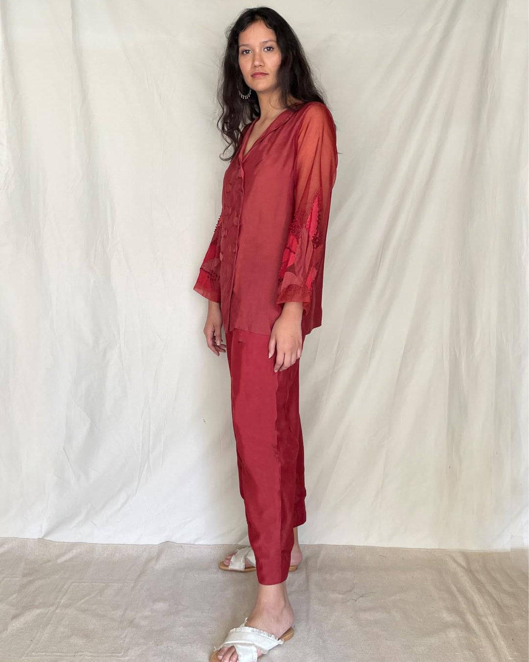 Handcrafted Double Breasted Shirt With Pants Sasha - Our Better Planet