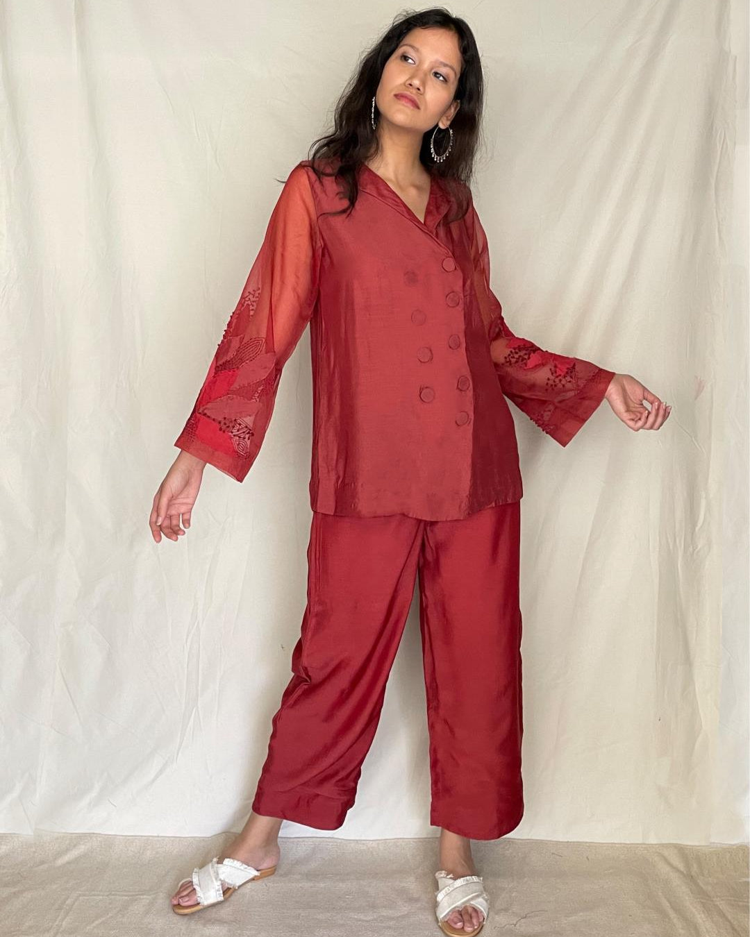 Handcrafted Double Breasted Shirt With Pants Sasha - Our Better Planet