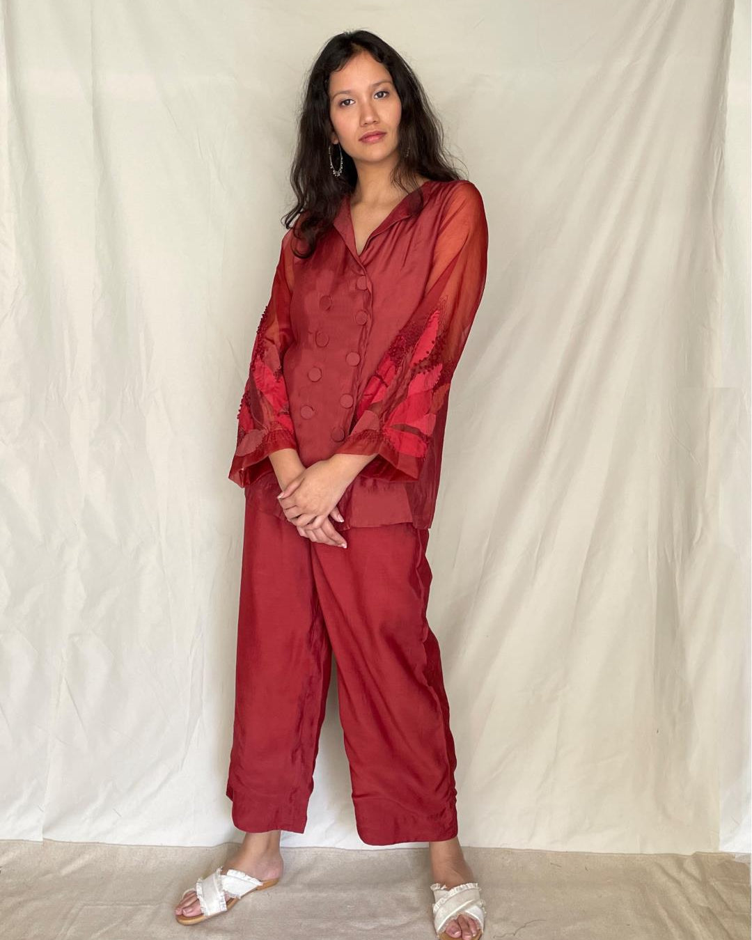 Handcrafted Double Breasted Shirt With Pants Sasha - Our Better Planet