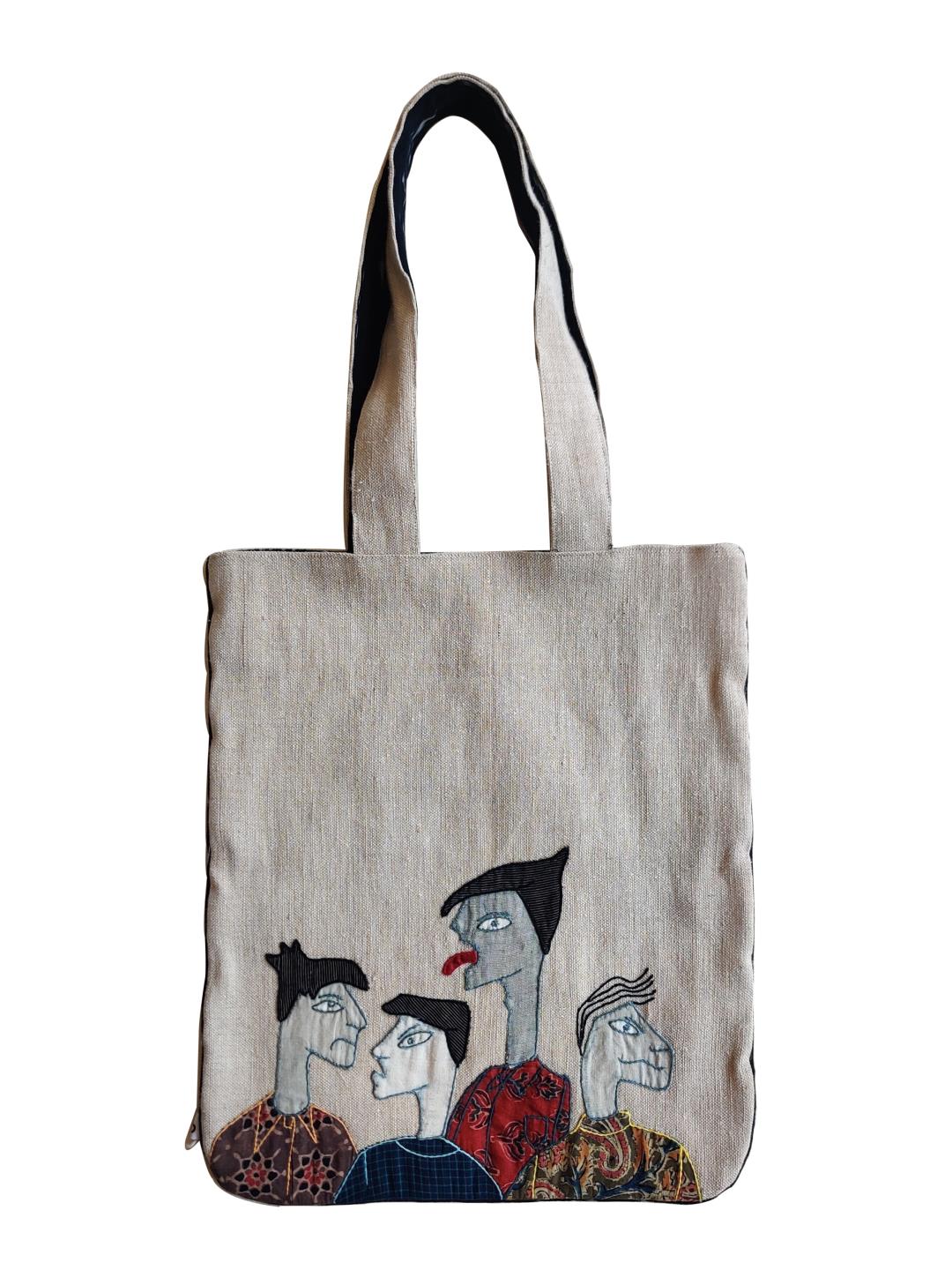 Handcrafted Jute Applique Bags /A66 - Our Better Planet