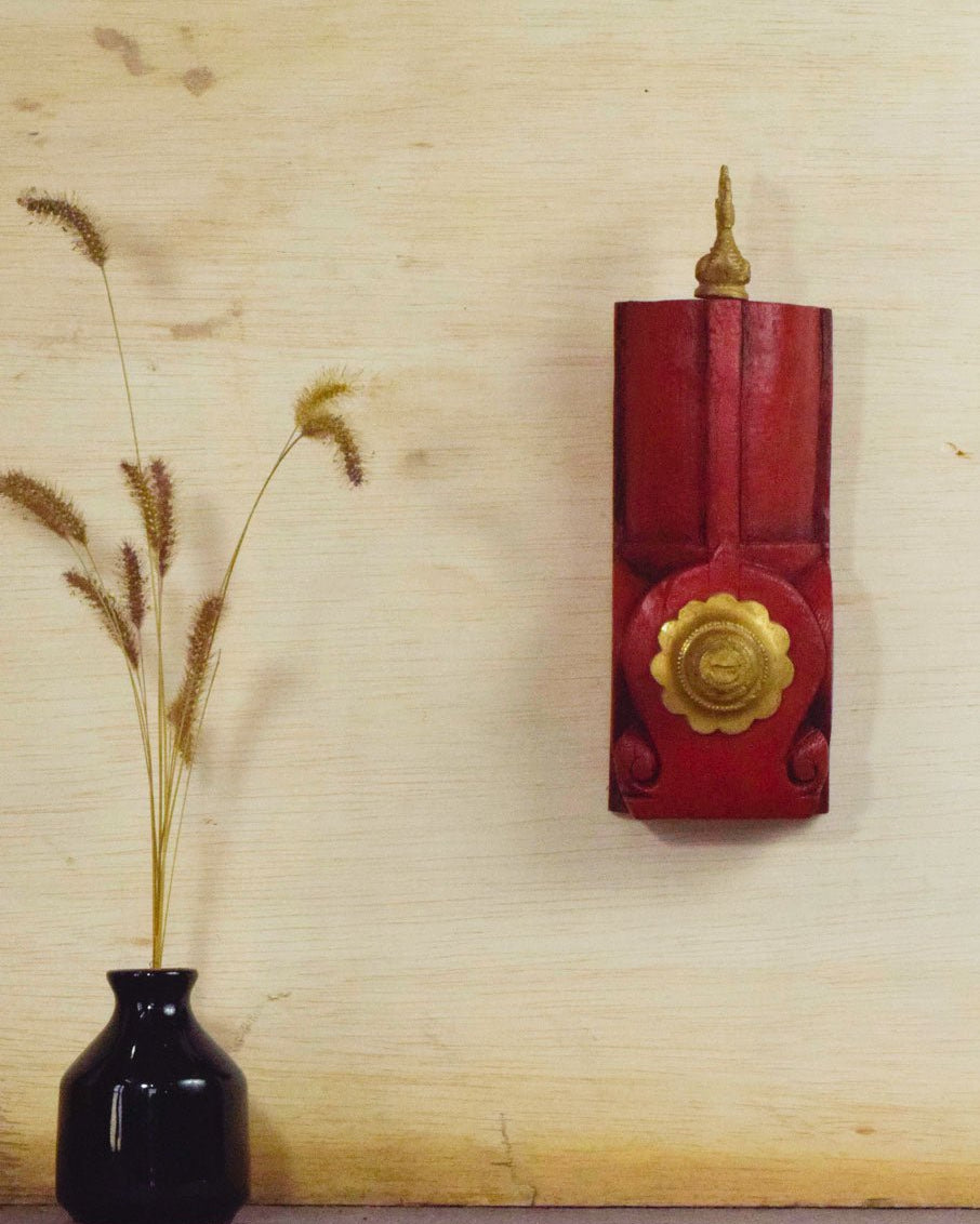 HANDPAINT VINTAGE WOODEN WALLART WITH BRASS ORNAMENT - Our Better Planet