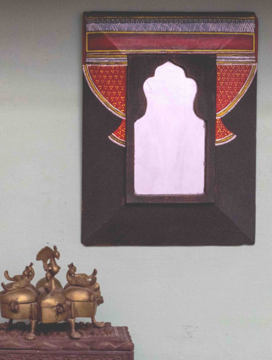 HANDPAINTED PALACE ARCH MINIATURE MIRROR WITH VINTAGE WOODEN FRAME - Our Better Planet