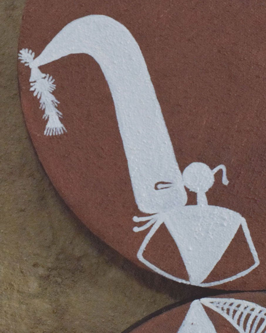 HANDPAINTED WARLI ART ON METAL PLATES WITH HANCRAFTED CANVAS Type 1 - Our Better Planet