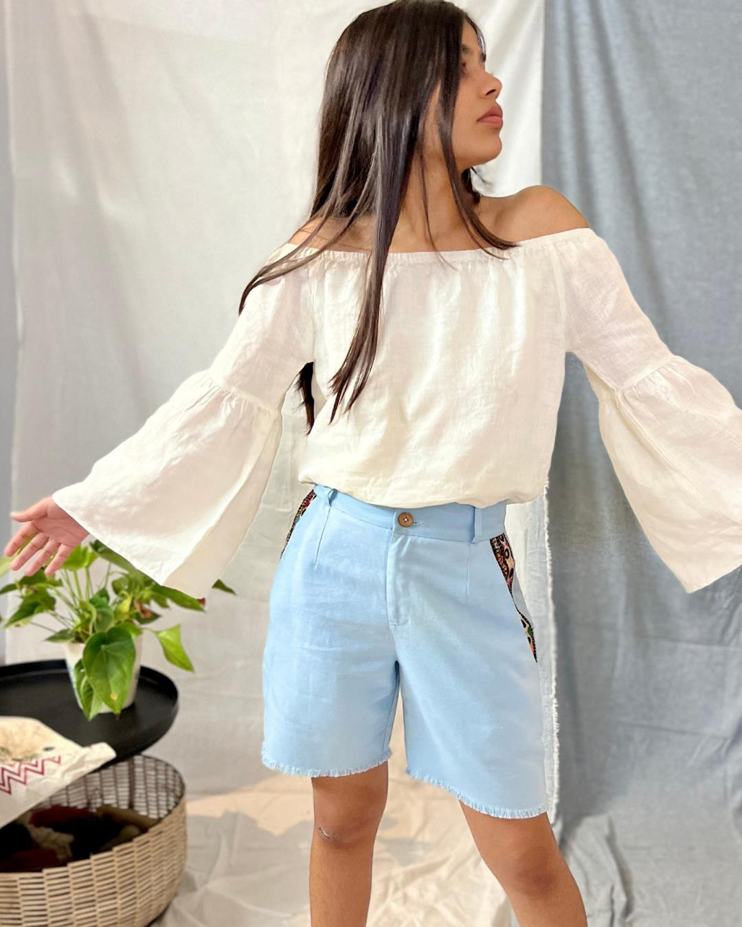 Hemp Denim Patchwork Shorts - Our Better Planet