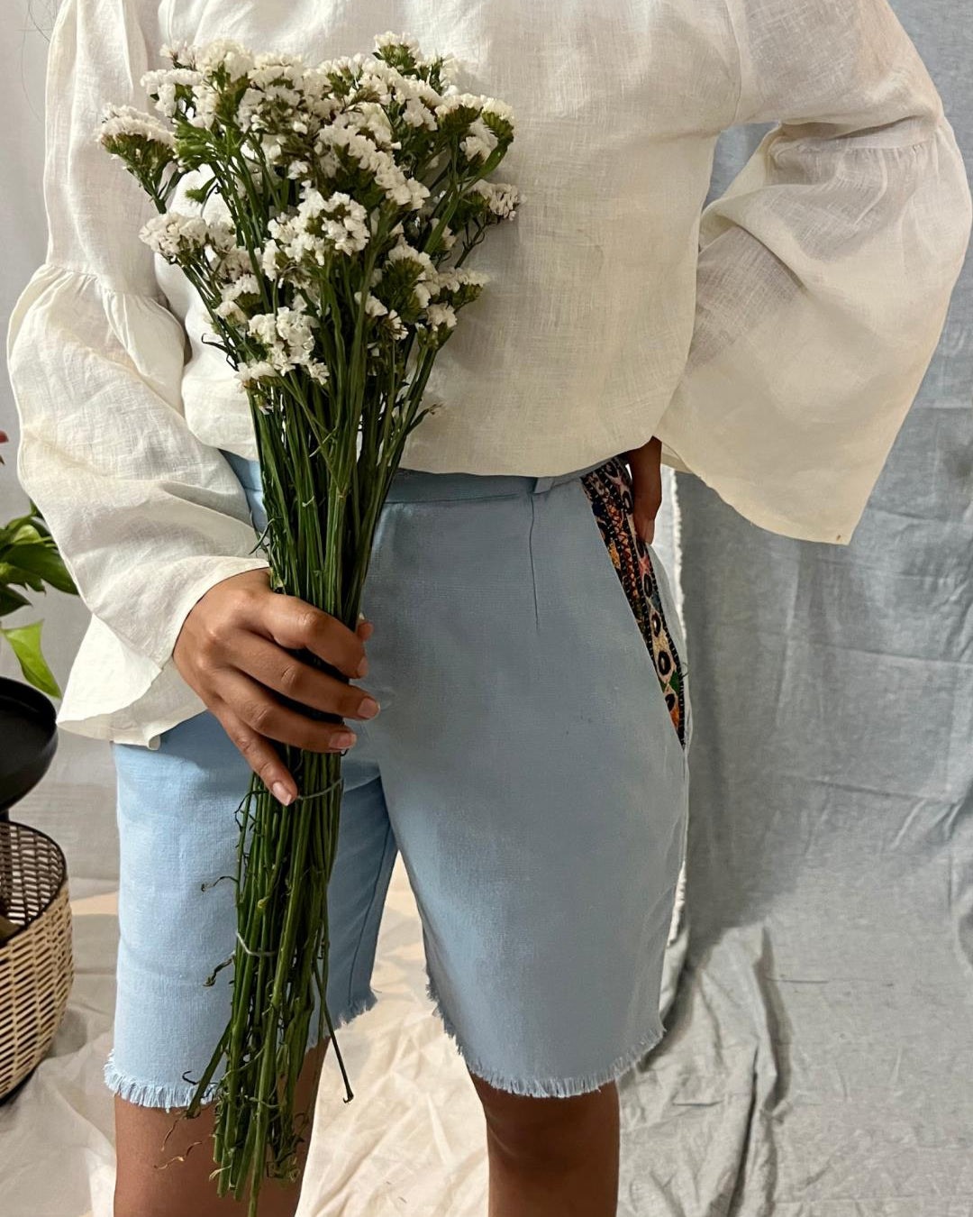 Hemp Denim Patchwork Shorts - Our Better Planet