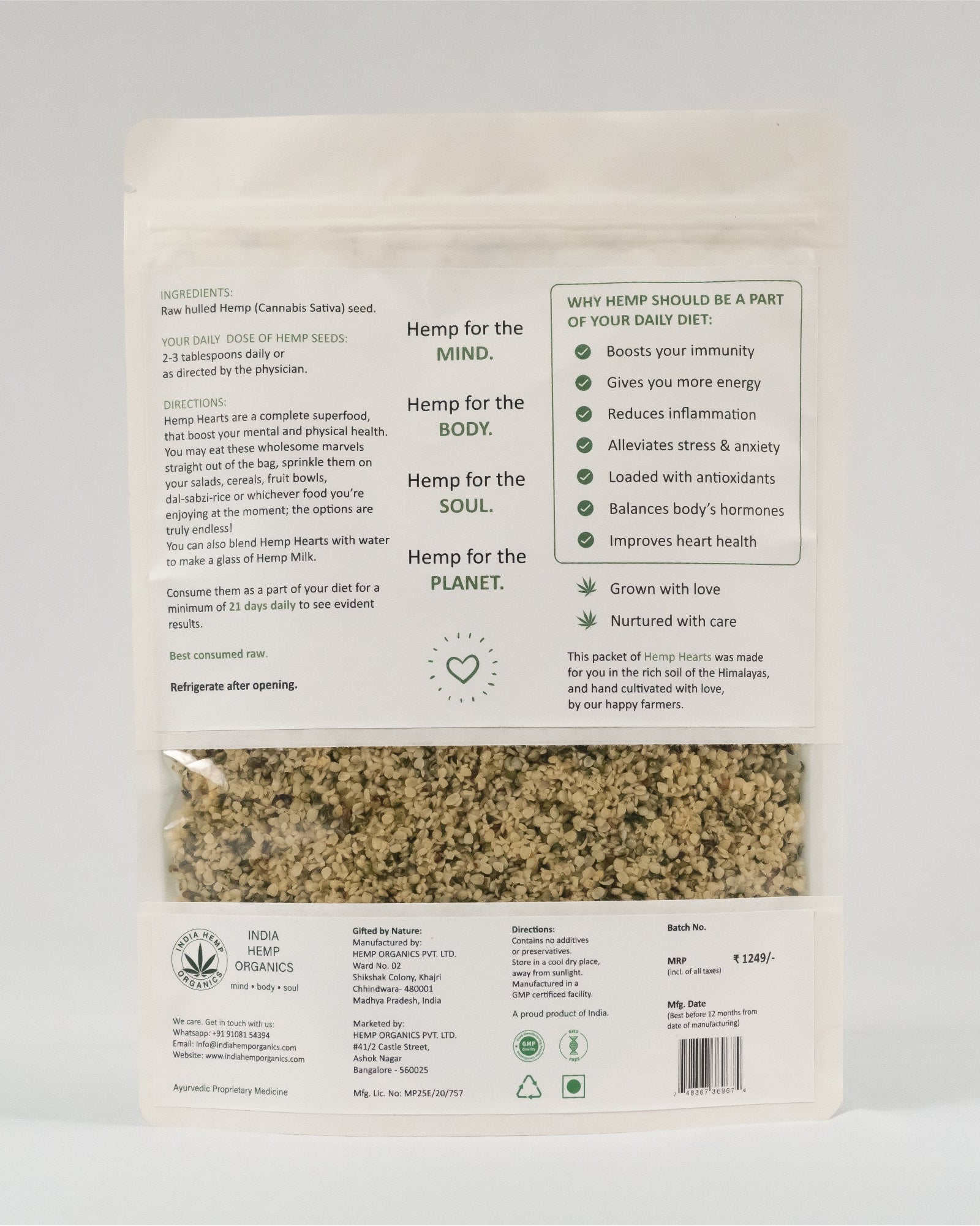 Hemp Hearts 100grams - Our Better Planet