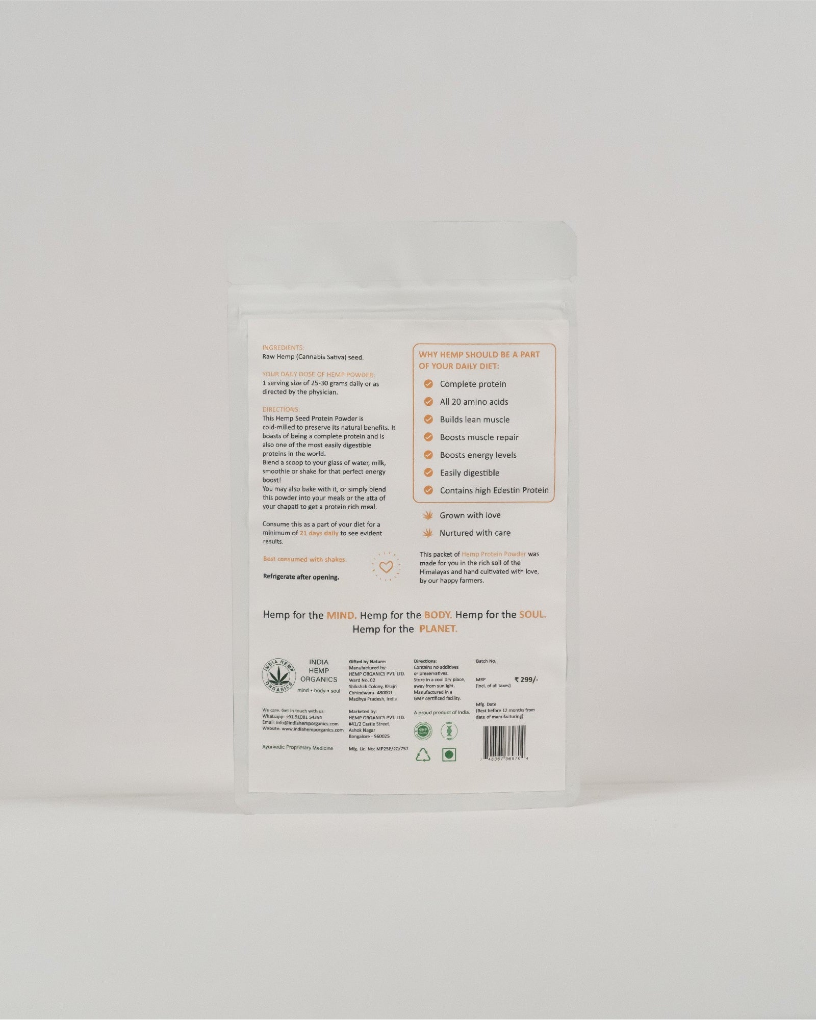 Hemp Protein Powder 100 grams - Our Better Planet