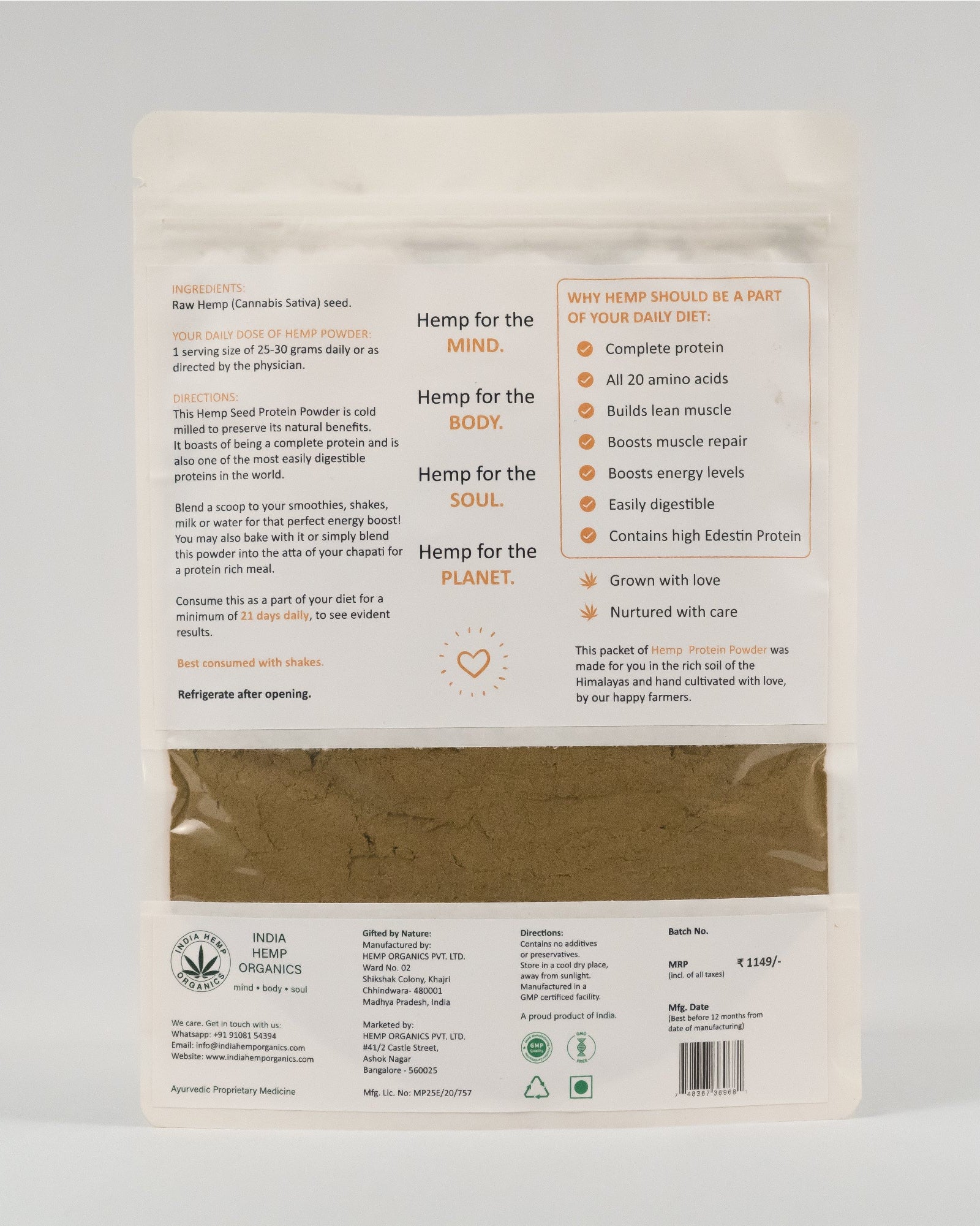 Hemp Protein Powder 100 grams - Our Better Planet