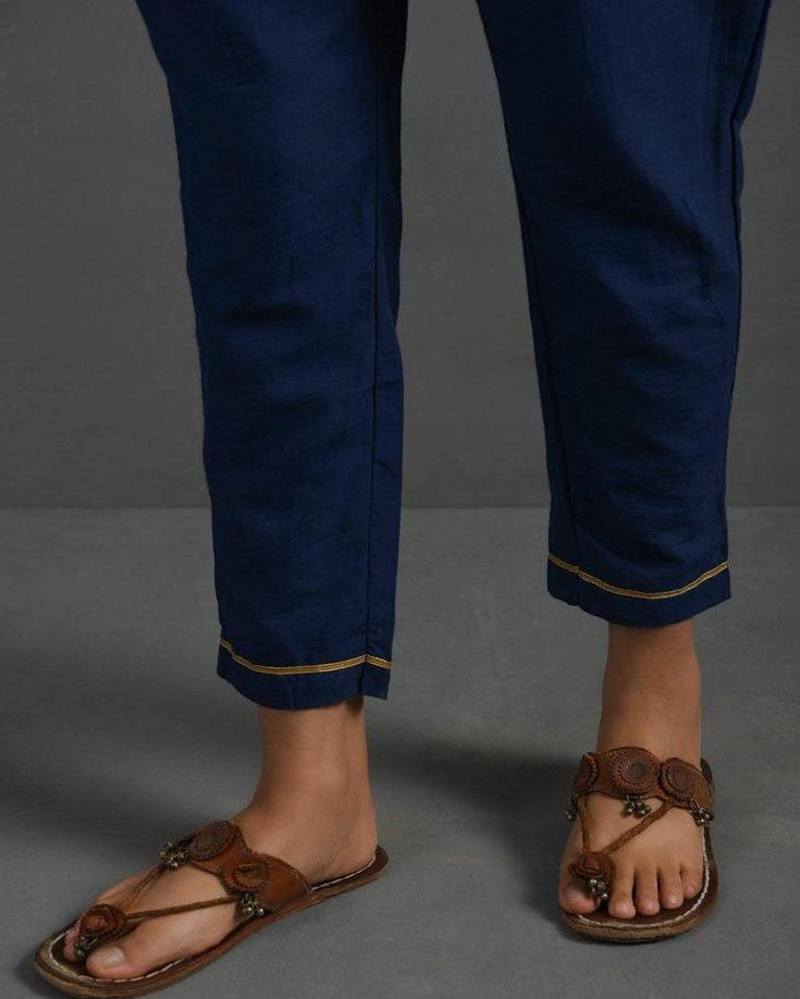 Indigo Gota Kissed Chanderi Kurta & Pant (Set of 2) - Our Better Planet