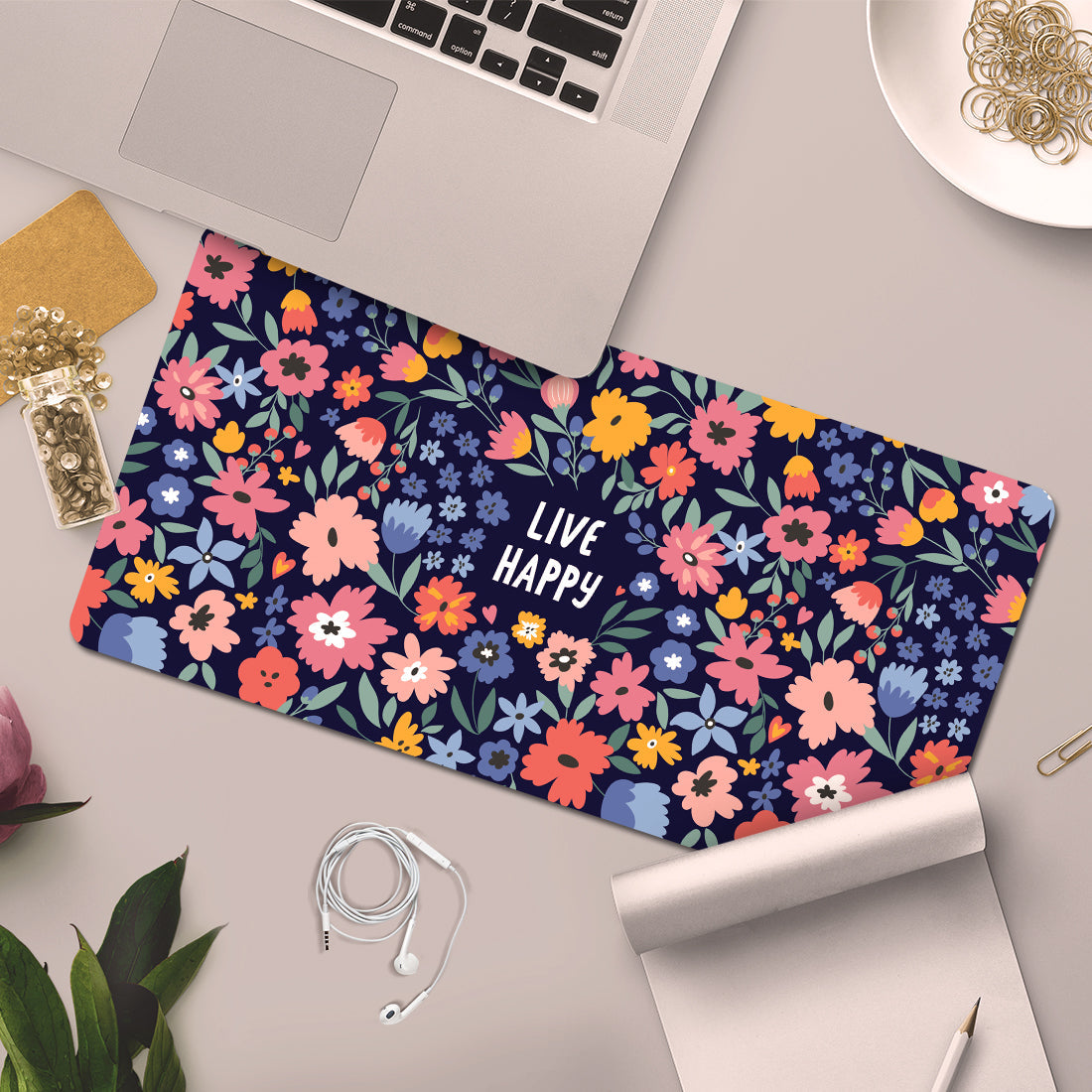 Live Happy Desk Mat