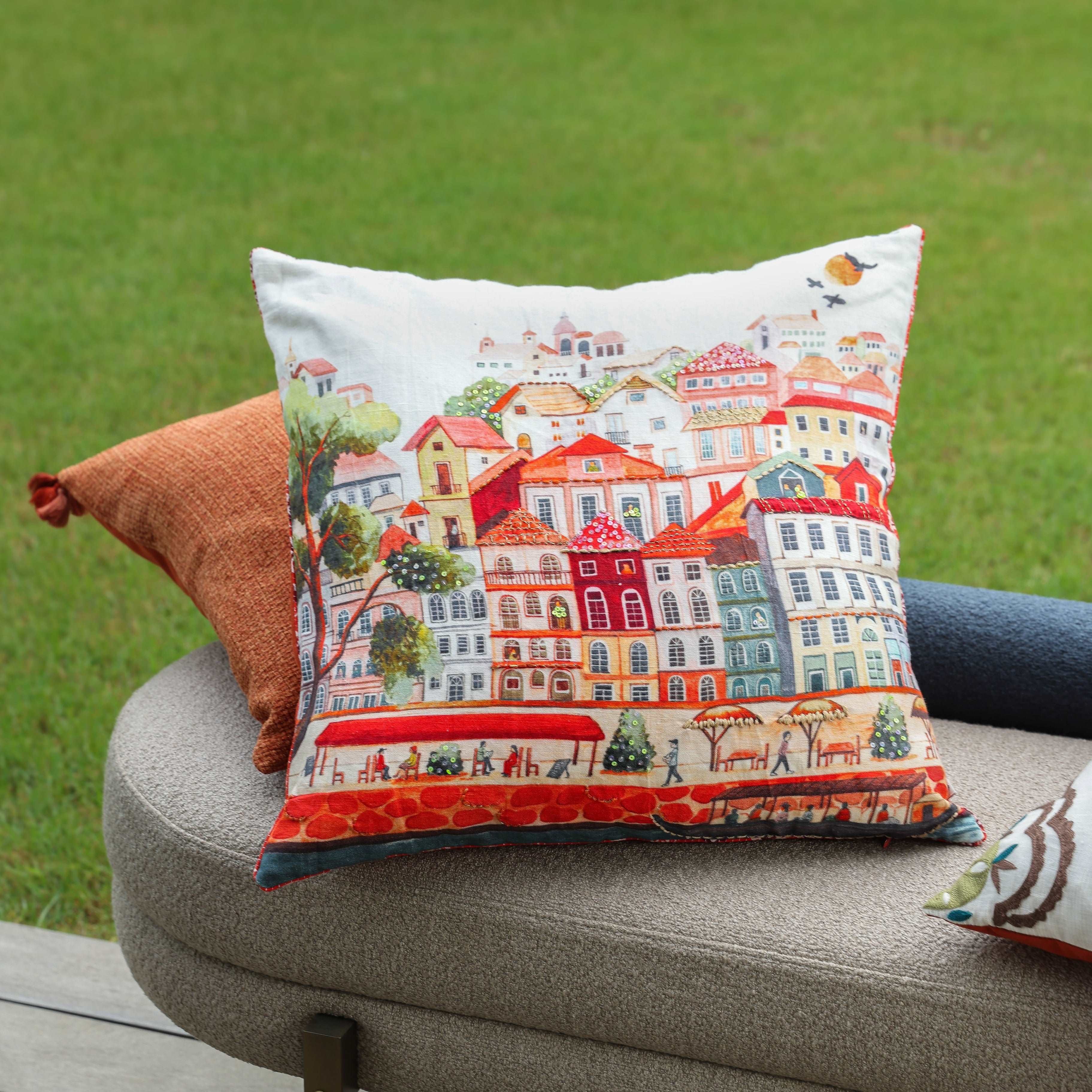 Nagari Hand Embroidered Cushion