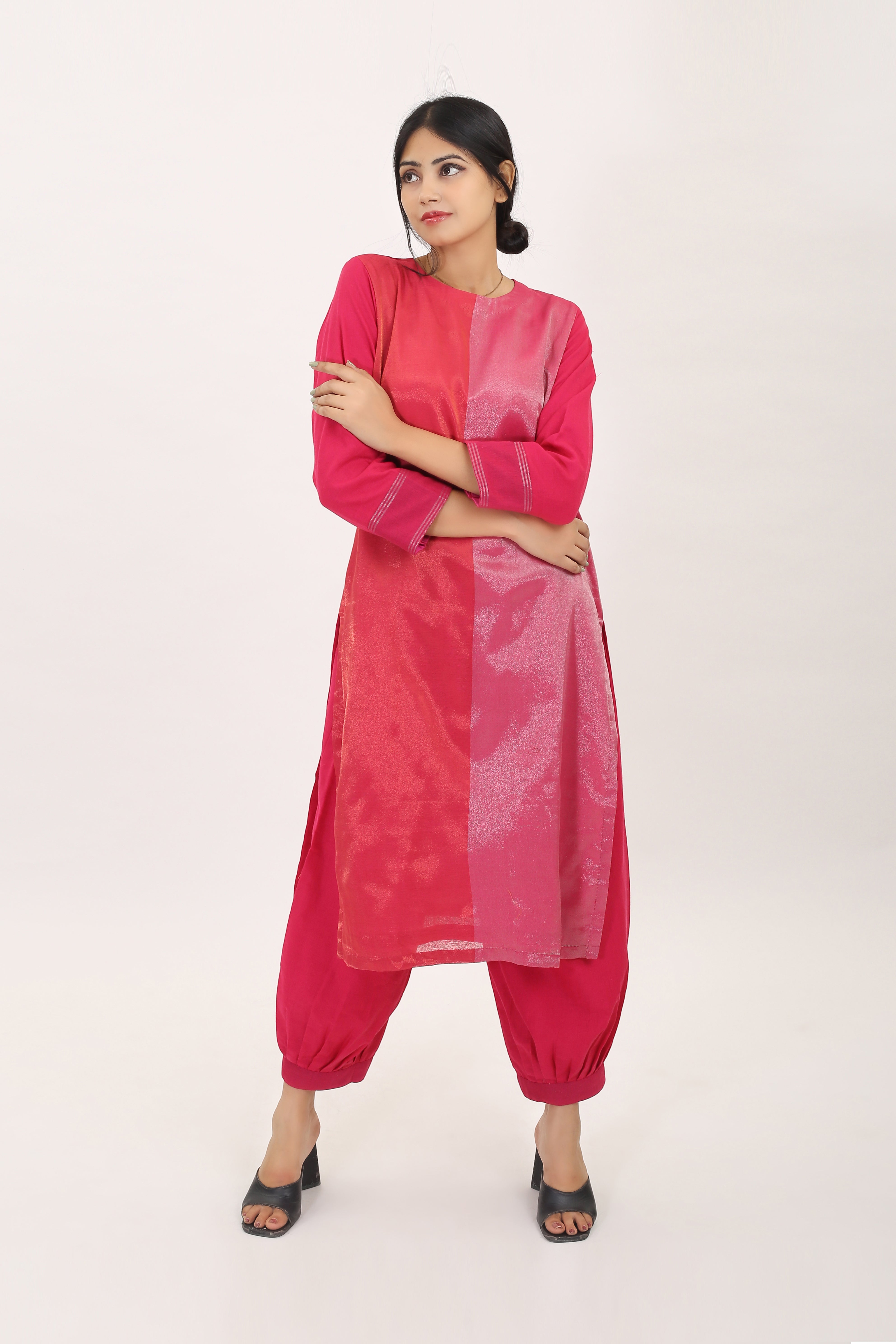 GULAAB: Handwoven cotton zari kurta sets