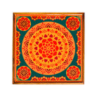 This beautiful yellow-green mandala art bajot is the ideal addition to your living area or pooja room.