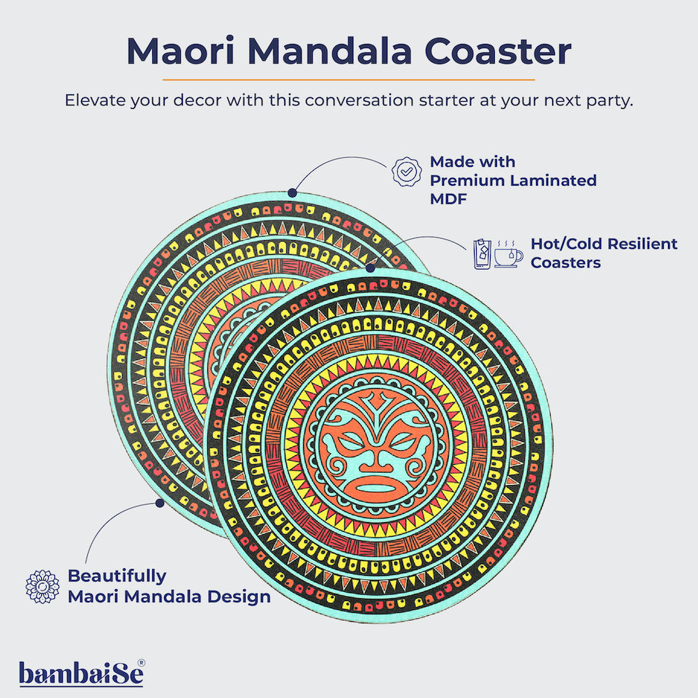 Enhance Your Table with PUKURIRI Maori Mandala Big Coaster - Stunning Craftsmanship