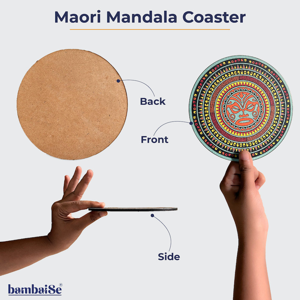 PUKURIRI Big Coaster: Maori Mandala Artistry in a Single, Striking Design