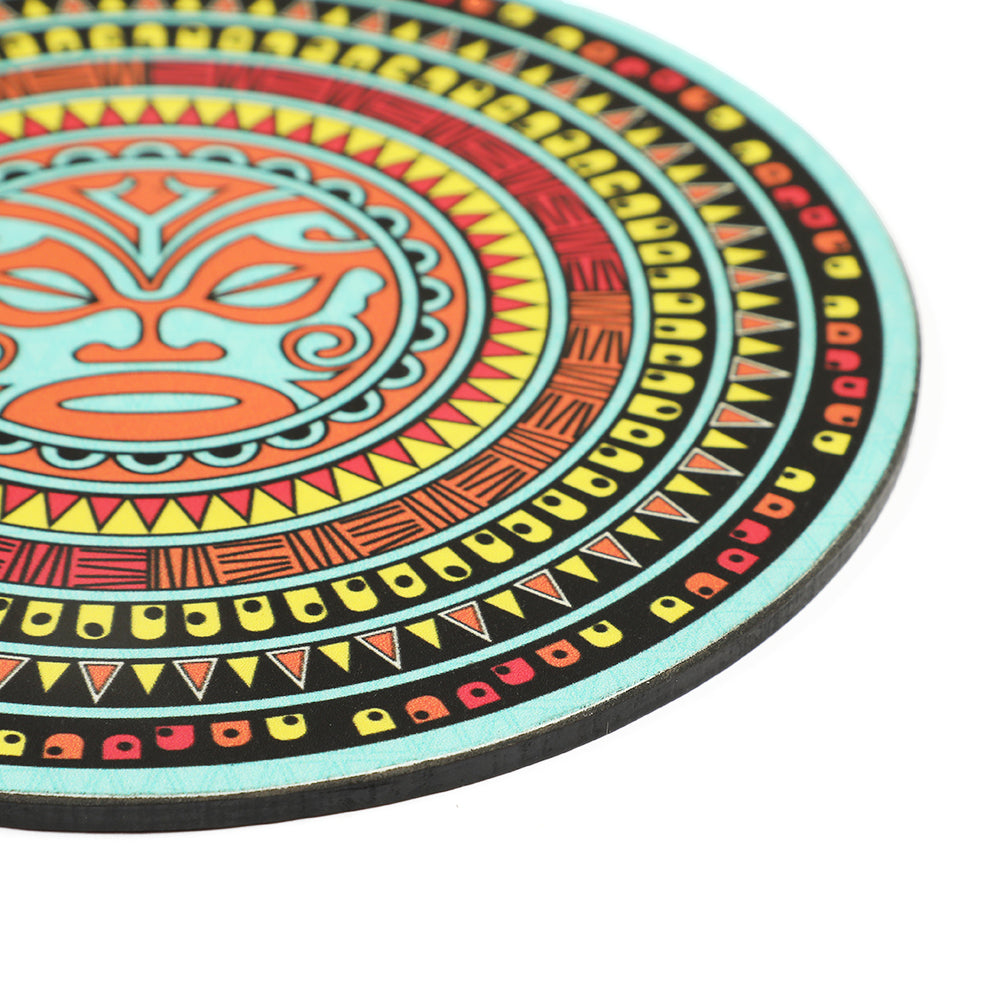 PUKURIRI Big Coaster: Maori Mandala Elegance for Your Table Setting