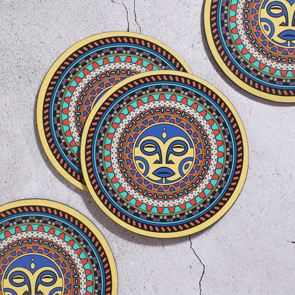 These coasters are perfect for adding cultural elegance to your home decor and making a statement at your next gathering. They are suitable for use under hot or cold utensils, ensuring maximum practicality.