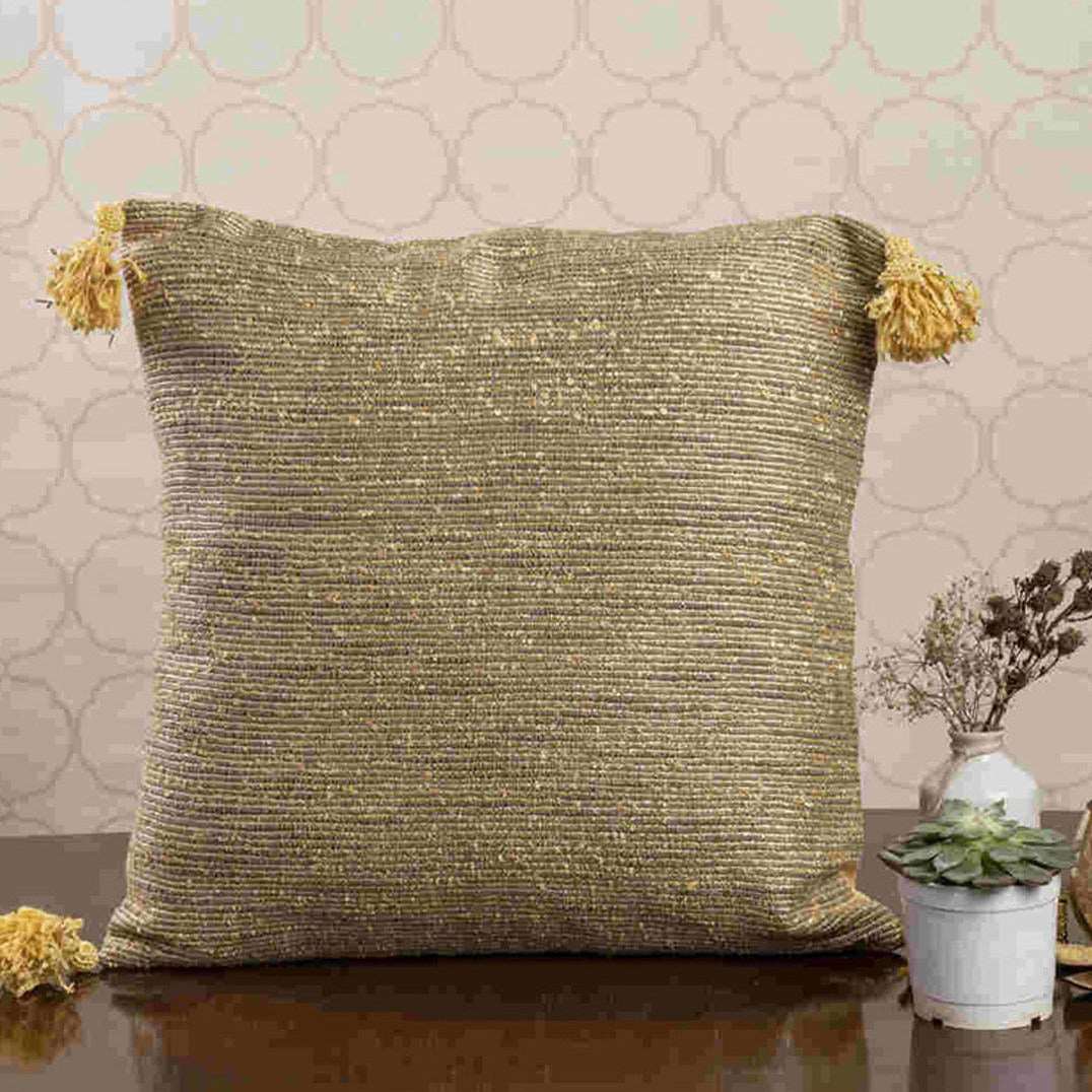 Handwoven Metallic Cushion