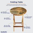 Elevate your living space with the Dream Plantation Round Folding Table ‰ÛÒ a functional and artistic marvel made from 100% Teak Wood. Ideal for use as a coffee table, sofa side table, bed side table, or balcony accent, it combines style with easy cleaning and maintenance.