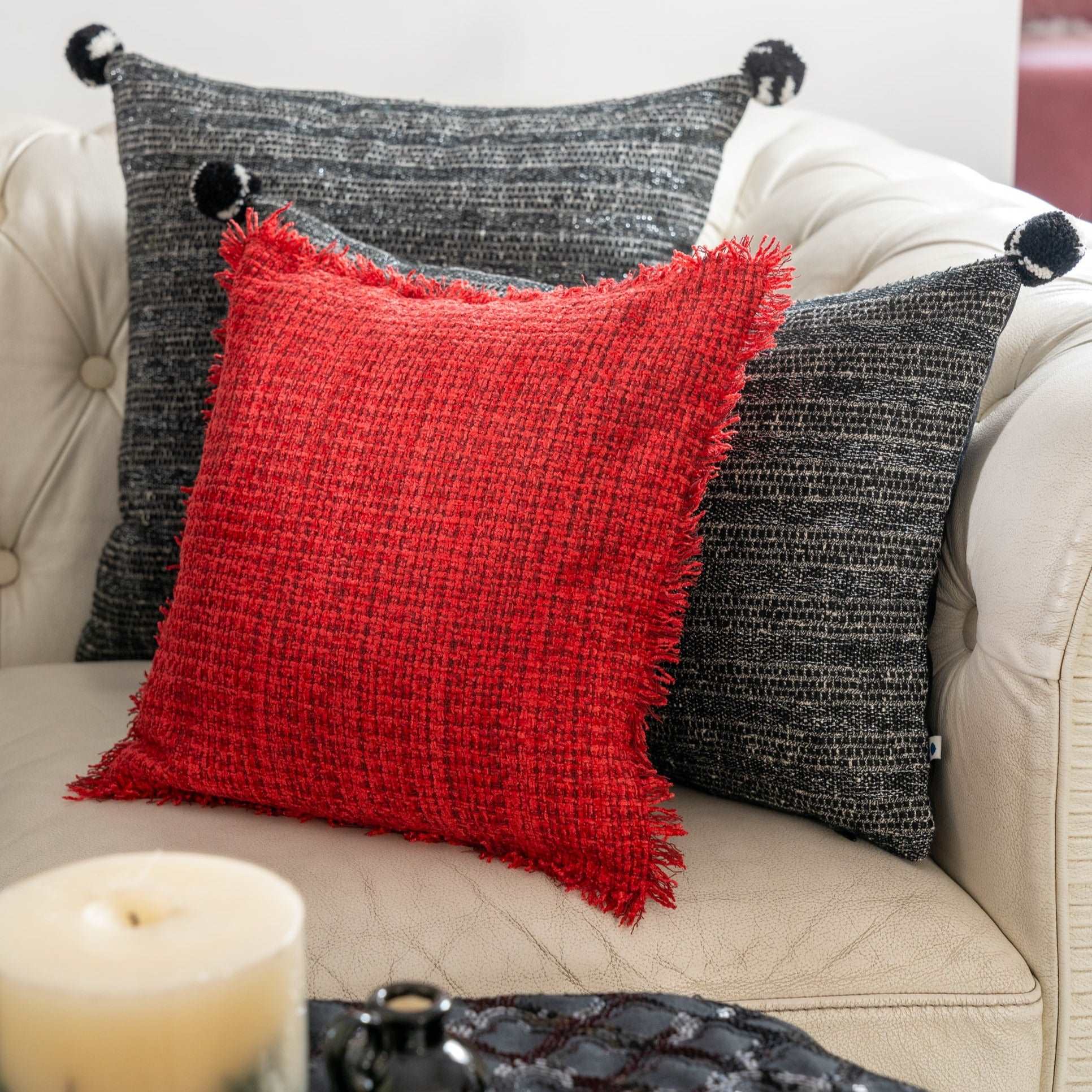 Monochrome Loom Delight Cushion