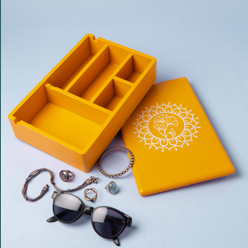 Accessories Box - Buy now yellow Accessories box with mirror lid