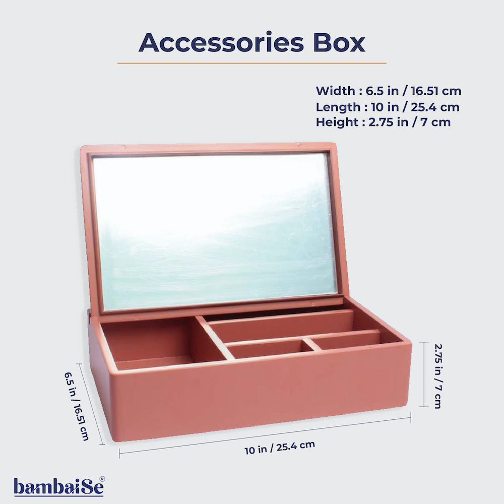 A stylish and functional storage box that will keep your jewelry, accessories, sunglasses, makeup kit, and more in one place.