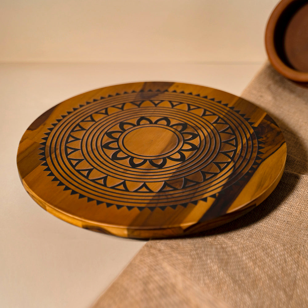 Lazy Susan - sunny mandala art lazy Susan