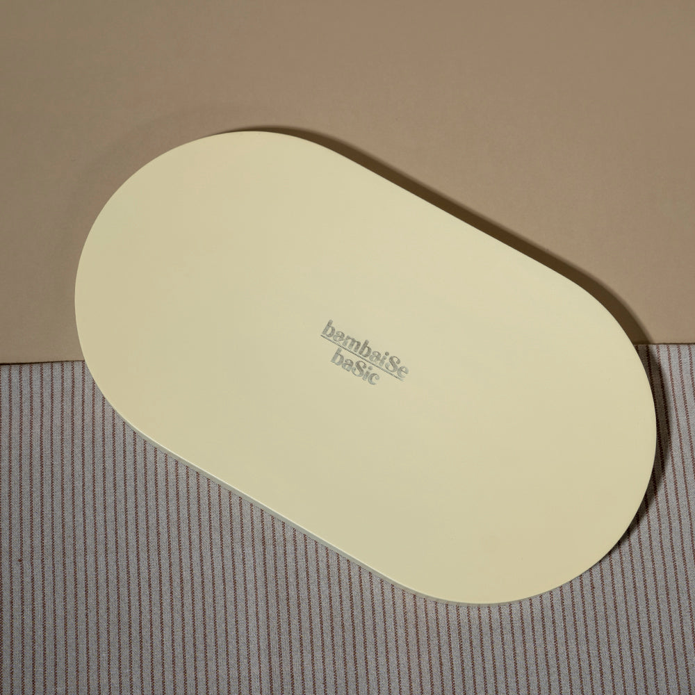 Experience the artistry of organization with the Ivory White Oval Tray, meticulously crafted from Premium Painted Wood. 