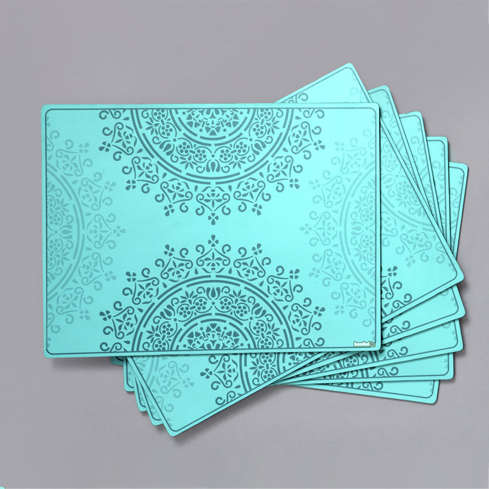 Placemat - Dust teal placemat from bambaiSe