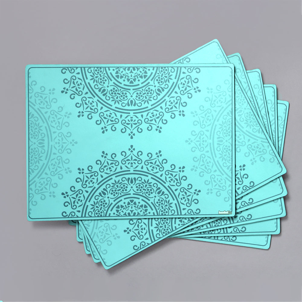 Placemat - Dust teal placemat from bambaiSe 