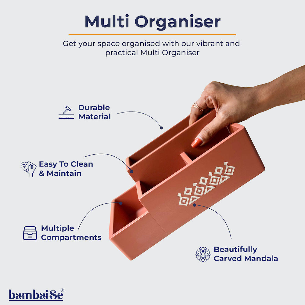 Amber Orange Multi Organizer: Stylish Storage Solution