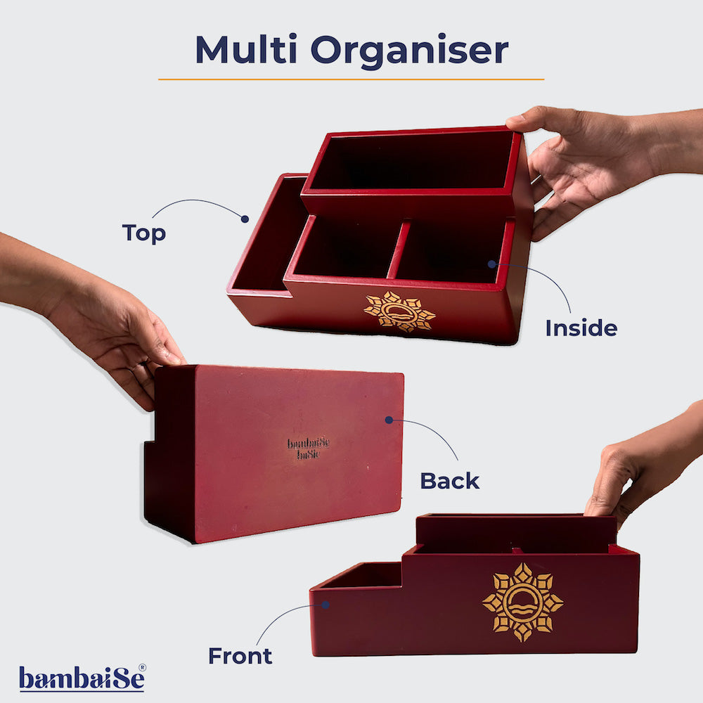 Get Organized with the Maroon Multi Organiser