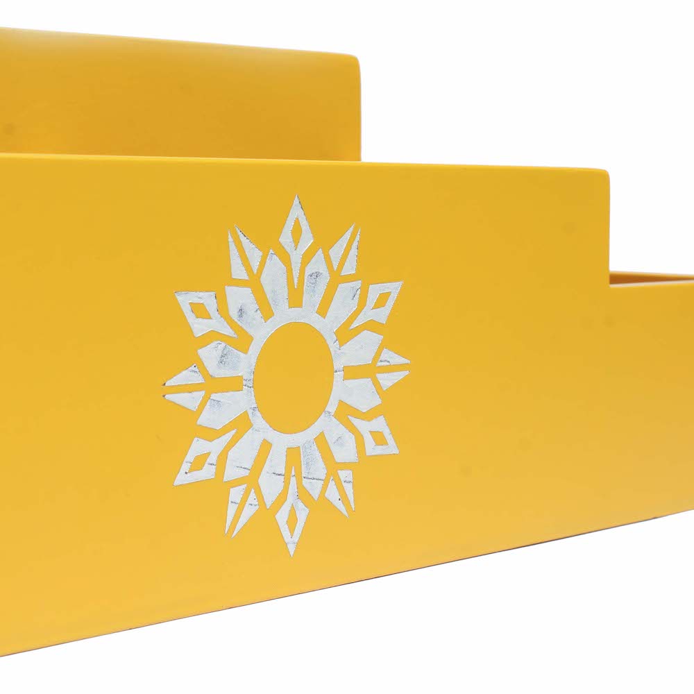 Yellow organizer featuring BambaiSe's exclusive mandala art - stay organized in style.