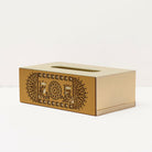 Tissue box with golden cutwork mandala art