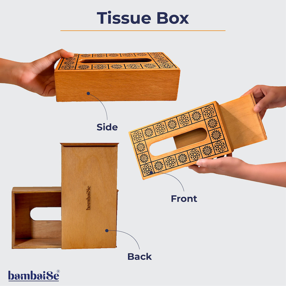All side Tissue Holder with design on top