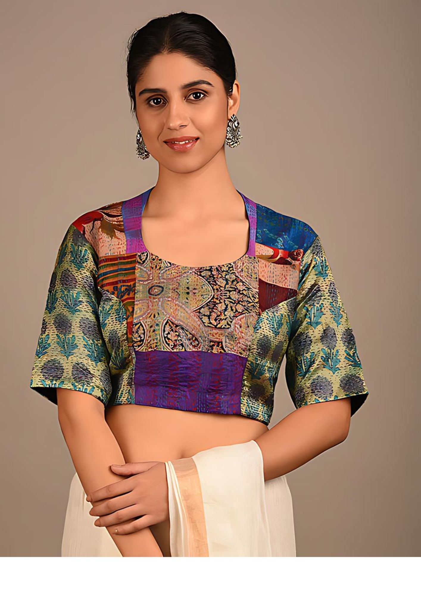 RANG: Vintage silk kantha blouse