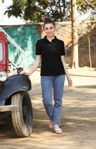 Women's Bamboo Black  Polo Shirt