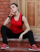 Bamboo Fabric Red Sleeve less T Shirt / Red Runner Vest