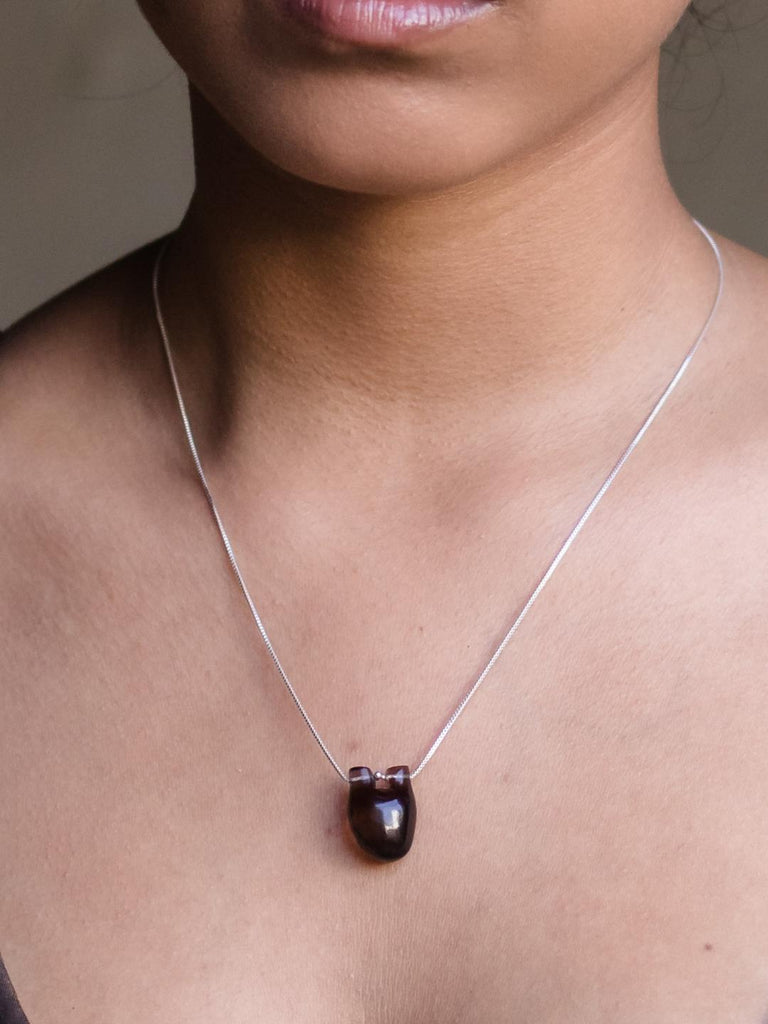 Baka Heart Two Veins Brown Pendant - Our Better Planet
