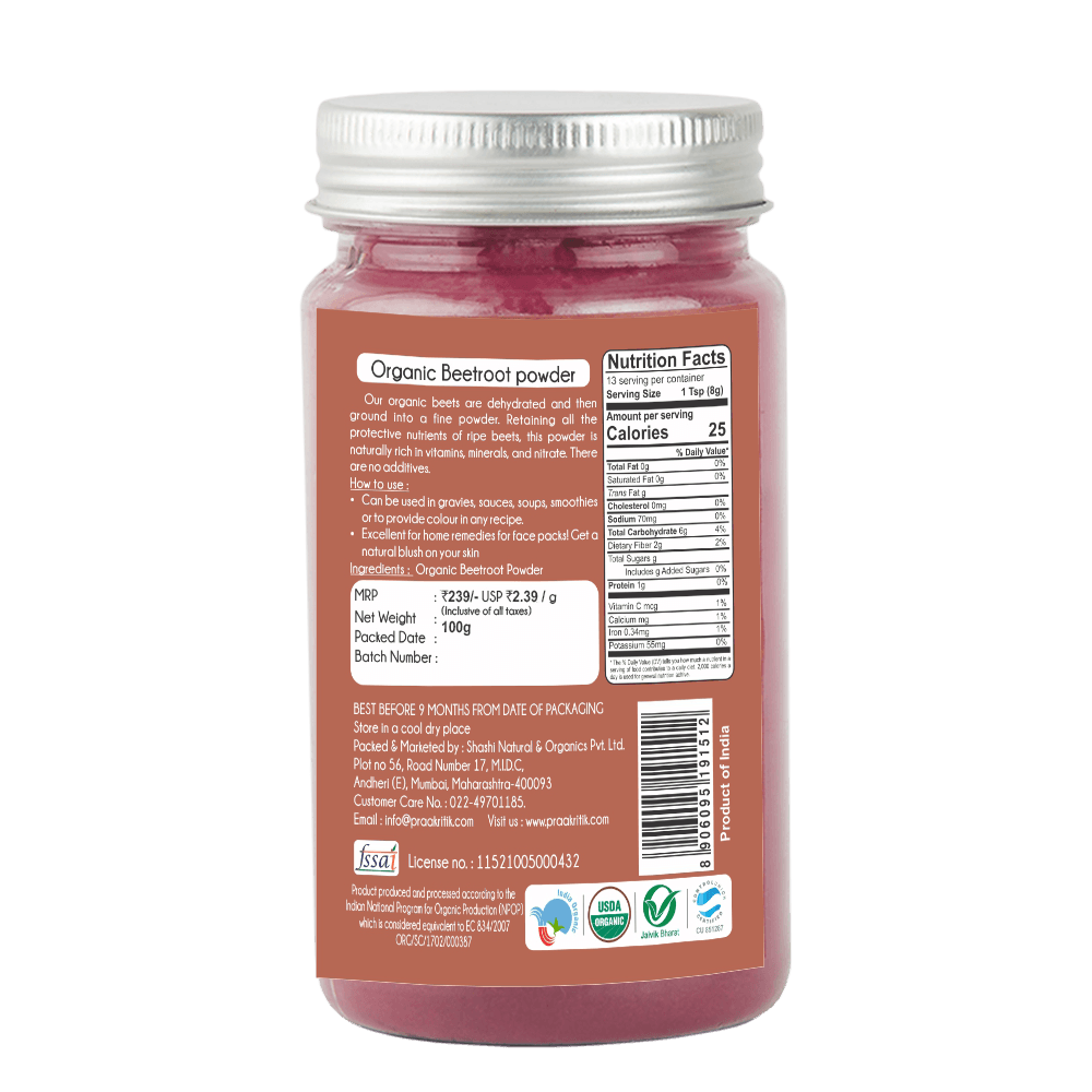 Beetroot Powder 100g - Organic - Our Better Planet