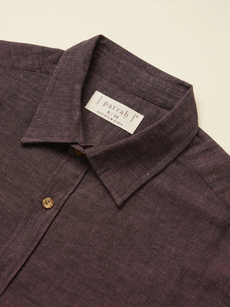 Black and Mauve Handloom Shirt - Our Better Planet